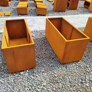 Pots <span class=keywords><strong>de</strong></span> fleurs en métal, grandes jardinières en acier, <span class=keywords><strong>pot</strong></span> <span class=keywords><strong>de</strong></span> fleurs en acier corten - Product Image 4