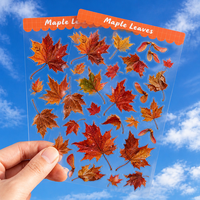 Autocollants personnalisés découpés à la forme, transparents, pour l'automne, haute définition, imperméables et résistants aux rayures, pour la décoration d'automne et l'emballage cadeau