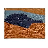 Portefeuille de poche en cuir ultra fin Eposm, design original, en cuir de vachette, porte-cartes court