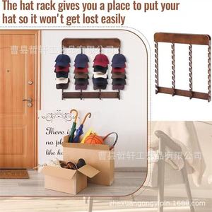Wooden <b>Wall</b> Mounted Hat Rack Multi Layer Vertical <b>Storage</b> Organizer <b>Hanging</b> Display Rack For Home Use - Product Image 4