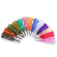 Aiguilles de seringue vertes 18G 1 pouce 25 mm à base filetée en plastique et acier inoxydable, pointes adhésives émoussées pour injection et découpe