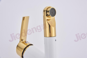 Hiện Đại Duy nhất-xử lý duy nhất-lỗ tóc Salon dầu gội vòi S28 trắng + vàng phòng tắm lưu vực tay rửa bồn rửa chén Mixer vòi - Product Image 3