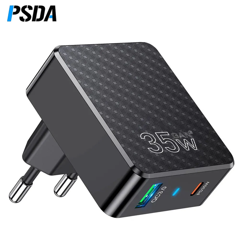 3D ชาร์จเร็ว psda eu/kr/us/au PD 35W USB Type C สำหรับ iPhone 15 14 PRO MAX iPad Samsung S23 Xiaomi 13ชาร์จเร็ว