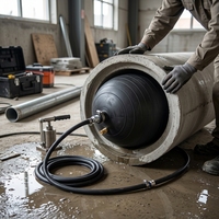 Bouchon de tuyau gonflable de 140 mm, bouchon d'essai ovale en caoutchouc pour l'étanchéité des conduites d'eau et d'égouts