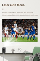 Proyector de Video 4K-Láser 1080P Portátil 3D para Cine en Casa, Mini Proyector de Tiro Corto para Juegos, Teléfono, Películas Inalámbricas y Exteriores