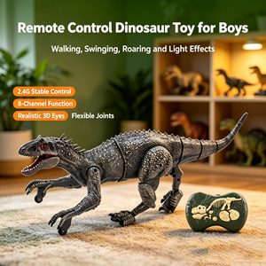 Jouet télécommandé LK Toys <span class=keywords><strong>2</strong></span>.4G 8CH, dinosaure <span class=keywords><strong>r</strong></span>éaliste, tyrannosaure <span class=keywords><strong>rex</strong></span> marchant avec effet de fumée, lumière et son, jouet électrique RC pour enfants - Product Image 6