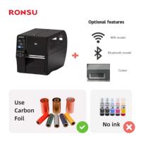 Impresora de Etiquetas Térmicas Industrial de Doble Línea de 300 DPI, Impresora de Códigos de Barras para Etiquetas de Ropa, Conexión USB y WiFi