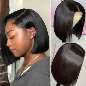 Bob propose des perruques de cheveux raides. Ils proposent des perruques courtes en dentelle transparente sans colle, adaptées aux femmes. - Product Image 2