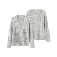 Ensemble de cardigan en tricot épais à boutons vintage pour femmes, mode automne