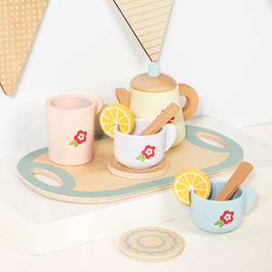 Deluxe Wooden Afternoon Tea Pretend Play Set with Dessert Tray Teacups and Cakes Imaginative Role Playing for Toddlers and Kids - Product Image 5