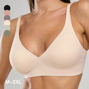 Оптовый спортивный бюстгальтер с ремешками, мягкий беспроводной бюстгальтер, нескользящий дизайн, высокая поддержка для повседневного комфорта, женский бюстгальтер с тонкими лямками - Product Image 4