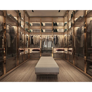 ตู้เสื้อผ้าแบบโมเดิร์นห้องนอน,ตู้เสื้อผ้า Walkin ชุดเฟอร์นิเจอร์ห้องนอนเปิดสไตล์ U รูปเดินในตู้เสื้อผ้า - Product Image 6