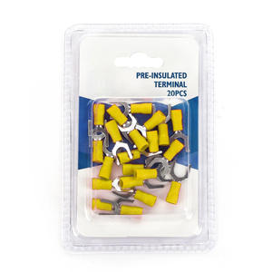Terminale preisolato giallo SV2-6, 20 unità per blister, ideale per connessioni elettriche sicure ed efficienti. - Product Image 1