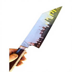 Juego de cuchillos de chef de acero al carbono con mango de madera, estilo japonés, de alta calidad, para uso en la cocina. - Product Image 2