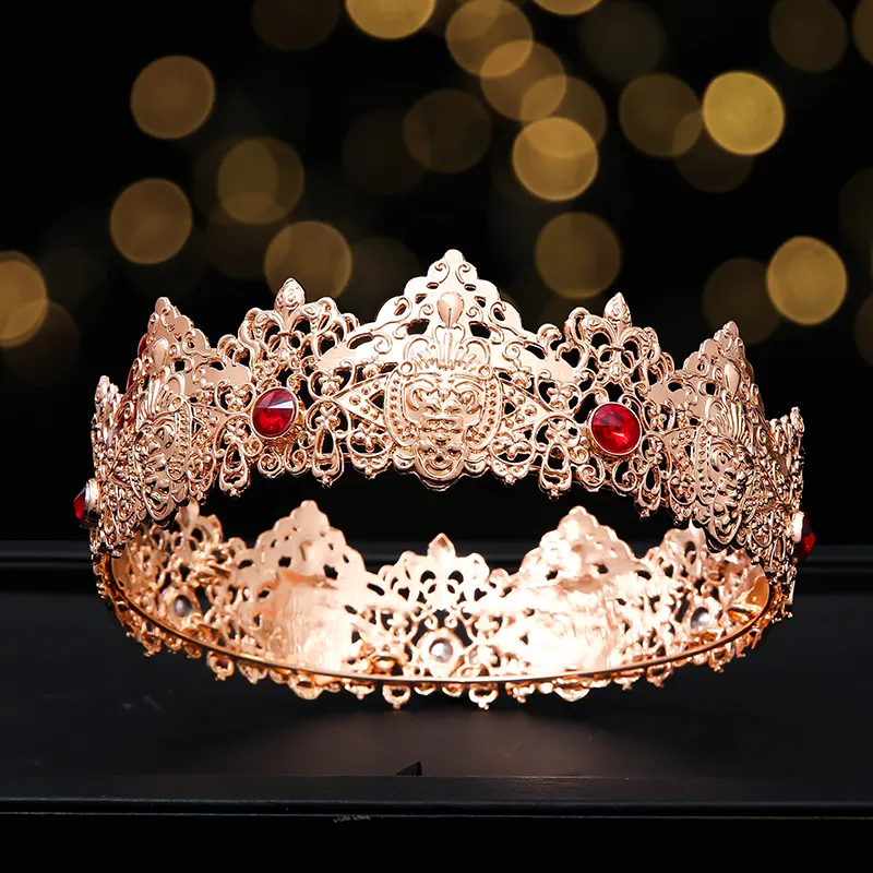 Custom Hoofd Metalen Gold Tiara Diamanten Afrikaanse Koning En Koningin Crown Mannen Party Voor Hoed Kroon