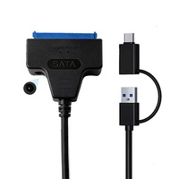 Câble d'extension de convertisseur d'adaptateur de disque dur Sata 3 de 2.0 pouces USB 2.5 à 22Pin Câble adaptateur SATA vers USB pour disque dur SSD HDD