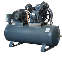 Compresor de Aire Tipo V de Alto Rendimiento, Bomba de Pistón Industrial de Servicio Pesado Lubricada con Aceite, Sistema de Motor Eléctrico para Taller
