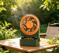 Mini ventilateur rechargeable carré, ventilateur de bureau à fort vent, réglable, portable, ventilateur de camping, fonction radio