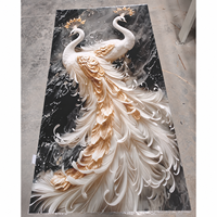 Panneau mural en PVC imprimé 3D de luxe, effet marbre UV, haute brillance, imperméable, feuille de PVC personnalisée à veinage marbré pour revêtement mural intérieur d'hôtel