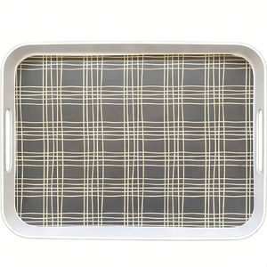 Plateaux <span class=keywords><strong>de</strong></span> service alimentaire modernes aspect tressé <span class=keywords><strong>avec</strong></span> poignées intégrées en mélamine <span class=keywords><strong>de</strong></span> 15 pouces / 17,5 pouces pour organiser les condiments et transporter les boissons - Product Image 3