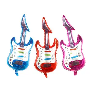 儿童派对配件吉他充气气球充气摇滚吉他玩具摇滚明星充气吉他玩具