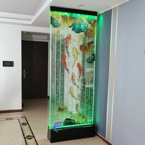 Hone Decor LED Light Aquariums <b>Dividers</b> Decoration Acrylic Dancing Water Fountain Bubble Wall Panel Movable Modern Design - Product Image 2
