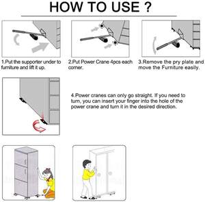 Elevador de <span class=keywords><strong>transporte</strong></span> de muebles giratorio, 5 uds., rodillos, herramienta de movimiento de cosas pesadas para uso doméstico, artículos diversos para el hogar - Product Image 6