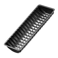 Zenker 30cm Schwarzer Metallischer Wellenring aus Silikon für Öko-freundliche Kuchen und Mousse, Quadratisch, aus Kohlenstoffstahl