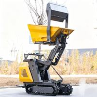 Mini-dumper chenillé 500 kg, transporteur 4x4, camion benne à essence, moteur Briggs&Stratton, pompe hydraulique Eaton, haute efficacité, garantie 2 ans