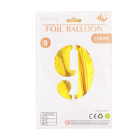 Ballons Chiffres en Aluminium Doré et Argenté de 40 Pouces, Emballage Individuel en Carton, pour Anniversaire, Remise de Diplôme, Halloween