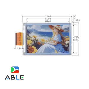 อ่านได้ในแสงแดด 4 นิ้ว 400*600 Spectra 6 E6 อินเทอร์เฟซ SPI สีเต็มรูปแบบ พลังงานต่ำพิเศษ 180 °   จอแสดงผล E-ink E-Paper มุมมองกว้าง - Product Image 1