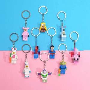 Coolter Couple Cartables avec Minifigus Blocs de Construction Pendentifs Toy Story Porte-clés Accessoires - Product Image 1