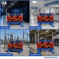 Transformateur triphasé à résine époxy moulée de type sec SCB13 avec ventilateur de refroidissement, transformateur de distribution d'énergie intérieur