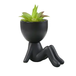 Humanoid Ceramic Planter Succulent Flower Pots Crafts Home Decoration Ceramic Flowerpot