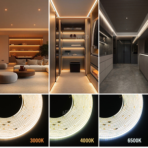 DC24V แถบ LED แบบมีกาวในตัวยาว8วัตต์สีฟ้าทำให้ COB ยาว5ม. 10ม. ล้อ100มม. ตัดแบบไร้จุดด่างดำ IP20ไฟ8มม. ไฟ LED - Product Image 6