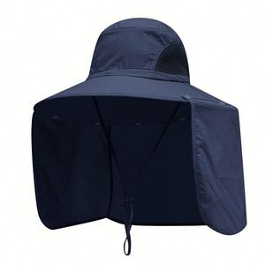 Chapeau Visière Anti-UV à Large Bord avec Cache-Cou Amovible et Ouverture pour Queue de Cheval – Idéal Jardinage, Pêche, Randonnée – Cadeau Promotionnel - Product Image 2