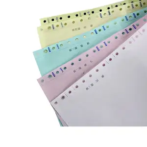 कस्टम कंप्यूटर मुद्रण योग्य सतत carbonless प्रपत्र कागज 2 प्लाई 3 प्लाई चालान किताब कंप्यूटर कागज