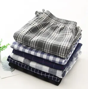 Quần Ngủ Nam Pyjama 100% Cotton Dệt Kẻ Sọc Quần Ngủ Quần Thể Thao