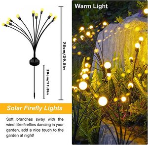 Decoración de jardín Luces de tierra Firefly Mini bolas Luces de jardín solares Impermeable Energía <span class=keywords><strong>solar</strong></span> Respetuoso con el medio ambiente 6/8/10 <span class=keywords><strong>Luz</strong></span> <span class=keywords><strong>solar</strong></span> led - Product Image 4