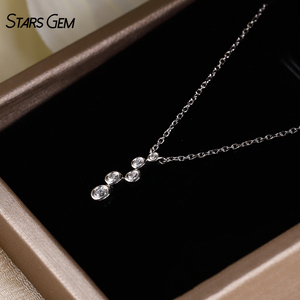 Starsgem 0.21ct Diamante cultivado en laboratorio de corte brillante 18K Oro blanco sólido Color clásico E Collar con colgante de diamante Ajuste de bisel - Product Image 2