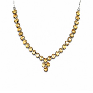 Collier en argent sterling 925 plaqué rhodium avec topaze dorée pour femmes - Product Image 2