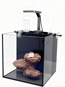 Alta trasparenza 5mm di vetro spesso serbatoio di pesce Mini <span class=keywords><strong>acquario</strong></span> da tavolo LED pompa <span class=keywords><strong>acqua</strong></span> luce posteriore filtro forma rettangolare scatola di imballaggio - Product Image 5