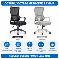 Chaise de bureau ergonomique moderne à dossier haut en maille, réglable en hauteur, pivotante, avec accoudoirs fixes, pour la maison, le bureau, l'école, le poste de travail commercial