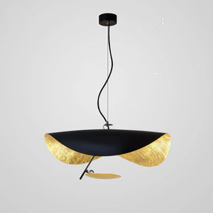 Lampadario Moderno Minimalista Nero e Oro, Lampada a Sospensione LED a Forma di Disco Volante, Lampada <span class=keywords><strong>da</strong></span> Soffitto di <span class=keywords><strong>Design</strong></span> per Soggiorno e Sala <span class=keywords><strong>da</strong></span> Pranzo - Product Image 5