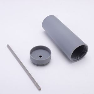 16Oz Double Wall Skinny <b>Plastic</b> Tumblers <b>Cups</b> in Bulk With Straw - Product Image 5