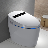 WC intelligent de luxe moderne en céramique à poser au sol - Chasse automatique, siège chauffant, lavage arrière, siphon en P, double chasse, télécommande, direct usine