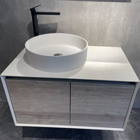Sanitaire moderne, blanc mat, évier de salle de bain, lavabo de comptoir, lavabo à main