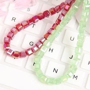 Sofia Crystal Factory Wholesale High Quality 8mm 6mm 4mm Faceted Crystal Cube Glass <strong>Beads</strong> Loose Square Gem <strong>Stones</strong> for Diy - Product Image 6