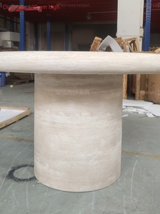 Stile europeo tavolo in marmo travertino tavolo da pranzo per soggiorno sala mobili scrivania all'aperto <span class=keywords><strong>pietra</strong></span> naturale tavolo da pranzo - Product Image 2