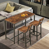 Table de bar en bois et métal 3 pièces personnalisées ensemble de chaises pour cuisine petit déjeuner salle à manger meubles de maison
